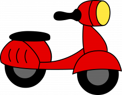 Little Red Motor Scooter - Free Clip Art