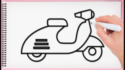 How to Draw a Scooter Easy Step by Step Learn Drawing Scooter Very Simple  for Kids