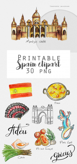 Spain travel stickers Printable Barcelona Madrid digital ...
