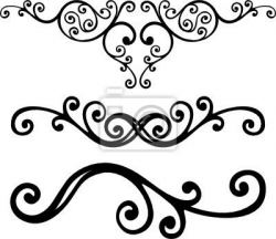 fancy scrolls clip art | ... author sanyal wall decal number ...