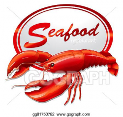 Vector Illustration - Fresh seafood with lobster. Stock Clip ...