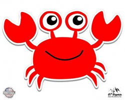 GT Graphics Happy Red Crab - Vinyl Sticker Waterproof Decal