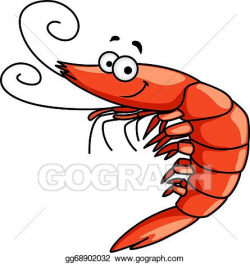 Vector Stock - Happy prawn or shrimp with curly feelers ...