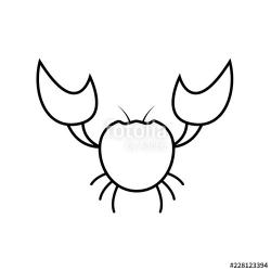 Red crab outline icon. Seafood clipart isolated on white ...