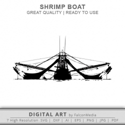 Shrimp Boat SVG - Shrimp Boat Silhouette - Boat SVG ...