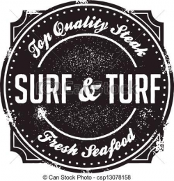 Clipart Vector of Classic Surf and Turf Menu Stamp - Steak ...