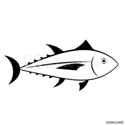 Tuna fish outline icon. Seafood clipart isolated on white ...