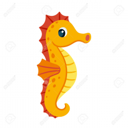 Cute cartoon seahorse | Clipart Station