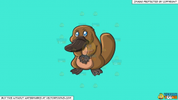 Clipart: A Sad Looking Platypus on a Solid Turquiose 41Ead4 Background