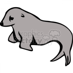 sad gray seal clipart. Royalty-free clipart # 133587