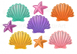 Seashell clipart, Sea Shell clipart for personal and commercial use,  digital clipart, planner stickers, scrapbooking