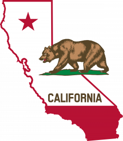 Clipart - California - Outline and Flag