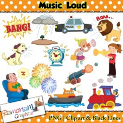 Music Concepts: Loud sounds Clip art | Music Teaching Unit ...