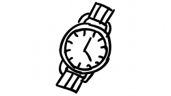 Rist Watch line drawing illustration animation trasnparent background