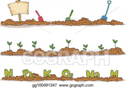 Vector Stock - Garden soil elements borders illustration ...