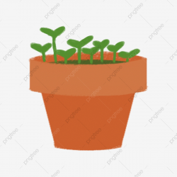 Hand Painted Green Plant Small Potted Plants Green Seedling ...