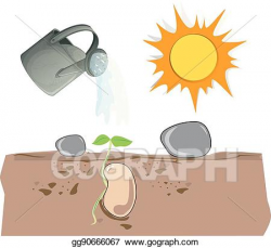 Clip Art Vector - Plant growing from underground. Stock EPS ...