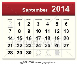 Vector Art - September 2014 calendar. Clipart Drawing ...