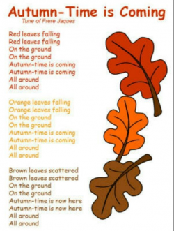 Autumn Song. . . Use with color words printed on leaves for ...