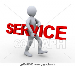 Service clipart clipart 3d man carrying word service stock ...