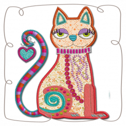 Crazy Cat Applique | Cat applique, Embroidery and Sewing projects
