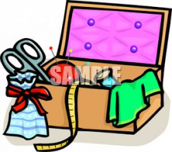 Measuring Tape In A Sewing Basket - Royalty Free Clipart Picture