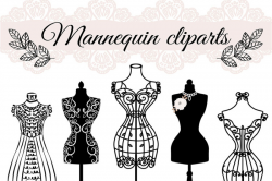 VECTOR Hand draw mannequin, fashion, dress forms clipart ...