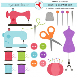Sewing Clipart Set - clip art set of sewing items - personal use, small  commercial use, instant download