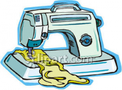 Material In A Sewing Machine - Royalty Free Clipart Picture