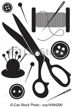 Vector - Sewing tools icons - stock illustration, royalty ...