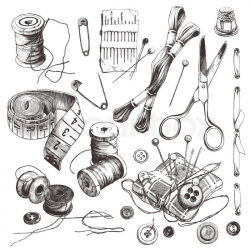 Vintage Sewing Clip Art Clipart | Vintage | Sewing clipart ...