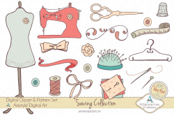Sewing Collection Clipart & Vector by Amistyle Digital Art ...