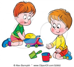 Kids Sharing Toys Clipart | Printable and Formats