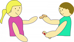 Clipart - sharing a snack