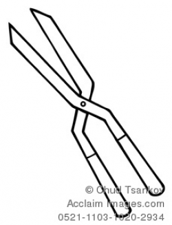 Clipart Image of Black and White Pruning Shears