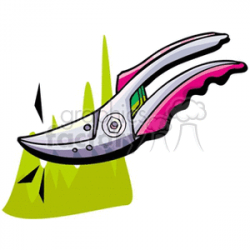 Hand-held garden shears clipart. Royalty-free clipart # 128472