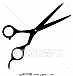 Vector Illustration - Black retro scissors icon. EPS Clipart ...