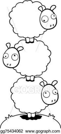 Vector Illustration - Stacked sheep. EPS Clipart gg75434062 ...