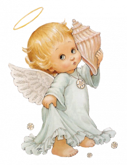 Cute Little Angel with Shell | Gallery Yopriceville - High-Quality ...