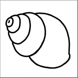 Clip Art: Seashells: Periwinkle Shell B&W I abcteach.com ...