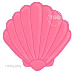 Pink Scallop Shell - scallop shell clip art, beach art Tracey Gurley Designs