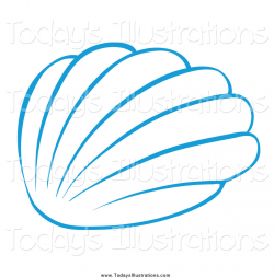Clipart of a Blue Sea Shell Simple Design by Graphics RF - #8351
