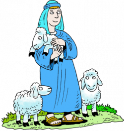 Image: Standing Shepherd in Blue Robe | Shepherd Image | Christart.com