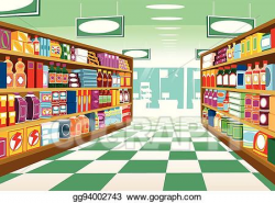 Clip Art Vector - Supermarket aisle. Stock EPS gg94002743 ...