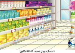 Clip Art Vector - Grocery store aisle. Stock EPS gg63494518 ...