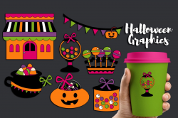 Halloween Candy Shop clipart graphic illustrations