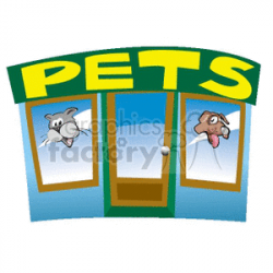 cartoon pet storefront clipart. Royalty-free clipart # 162909