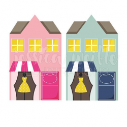 Shop Front Cute Digital Clipart, Shops Clip art, Store ...