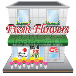 vintage flower shop clipart. Royalty-free clipart # 384644