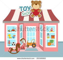 illustration of toy shop vector - stock vector | biking ...